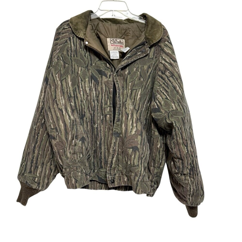 VTG Walls Blizzard-Pruf U.S.A. 90s Camo RealTree Quilt Lined Jacket Size XL